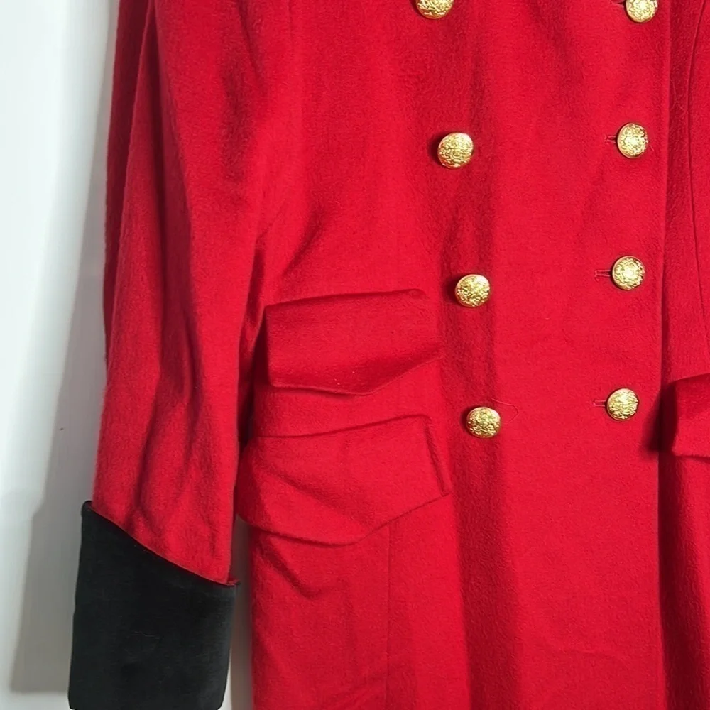 Loro Piana Sz 10 For Saks Fifth Ave Long Red Lambswool Coat
